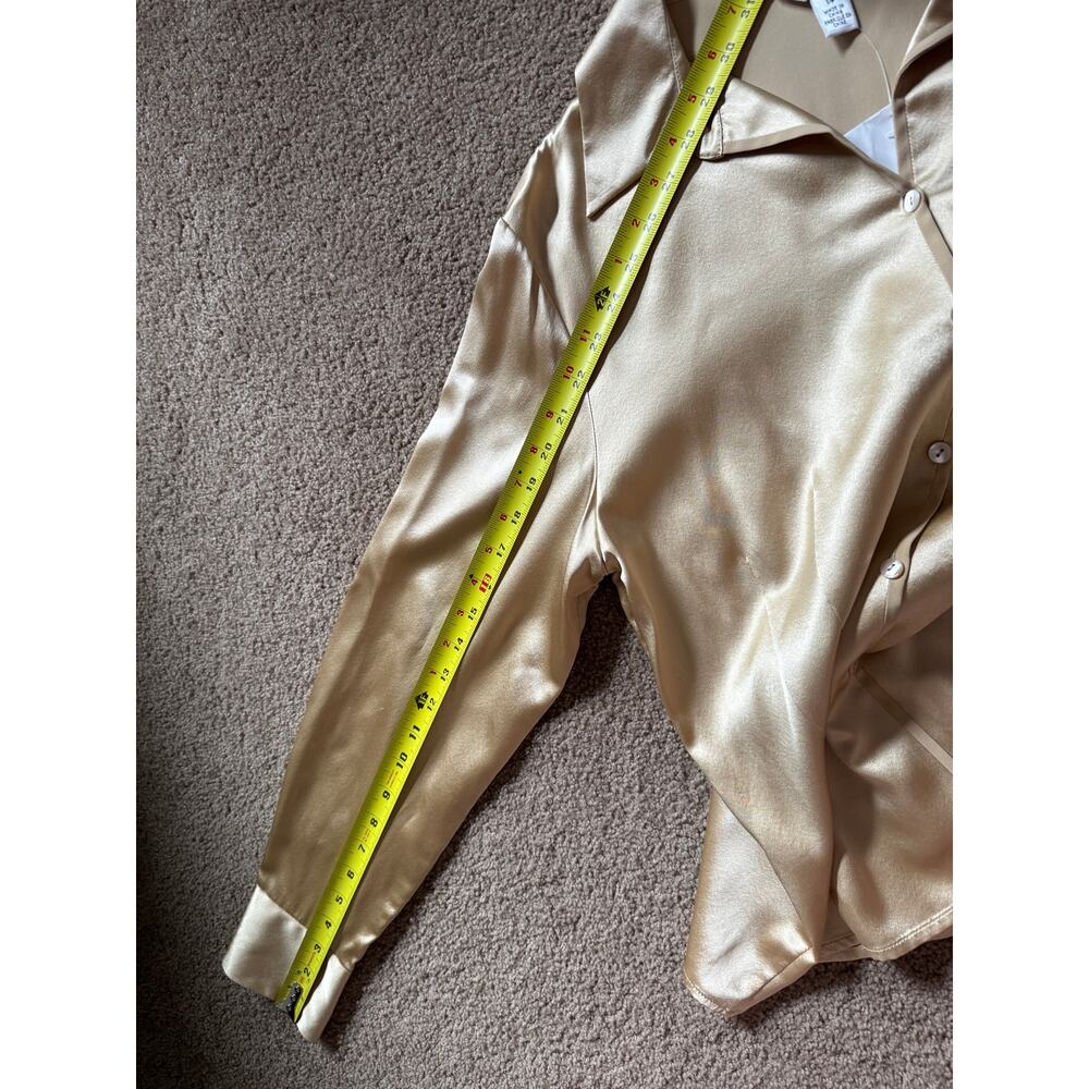 Talbots Pure Silk Dress Shirt Button Up Blouse Capsule Minimalist Office Siren - Picture 5 of 7